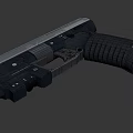 Modern Semi Automatic Pistol With Metal Slide Black Textured Grip And Trigger 3d model