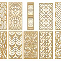 Various Decorative Room Dividers With Intricate Laser Cut Patterns And Designs 3d model