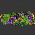 Vibrant Decorative Wreath With Colorful Flowers Green Leaves And Circular Design