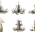 American lamp combination 3d model