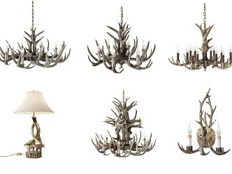 American lamp combination 3d model