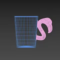 White Ceramic Mug With Watercolor Flamingo Design And Pink Flamingo Shaped Handle