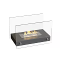 Modern Indoor Fireplace Designs With Glass Panels And Square Base Flames