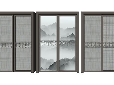 New Chinese style sliding door wire glass sliding door model