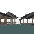 Chinese style pavilion landscape gallery pavilion antique gallery lang pavilion 3d model