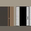 Modern Elevator Design With Dark And Gold Metal Doors Wooden Frames And Stone Panels