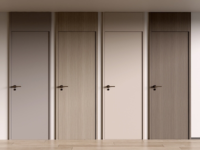 Single door bedroom door room door wooden door 3d model