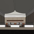 Elegant Hotel Guest Room Interior With Three Beds Warm Lighting And Wooden Panels