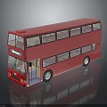 Detailed Red Double Decker Bus With Shiny Exterior And Reflective Surface