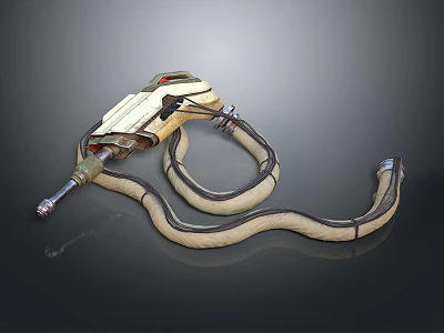 Flexible Hose Handheld Industrial Equipment With Metallic Components And Curved Tubing 3d model