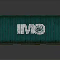 Green Shipping Container With IMO Logo For Cargo Transport And Storage 3d model
