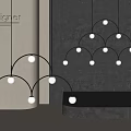 Modern Arc Shaped Chandelier With Multiple Globe Lights For Living Room Interior