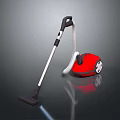Red Modern Vacuum Cleaner With Sleek Design And Powerful Suction For Home Floor Cleaning