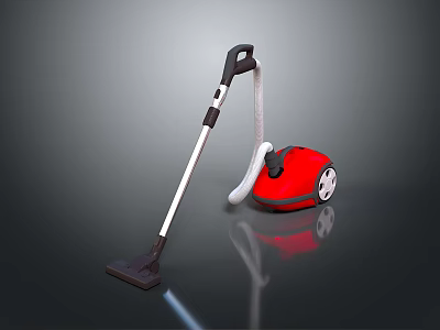 Red Modern Vacuum Cleaner With Sleek Design And Powerful Suction For Home Floor Cleaning 3d model
