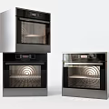Modern Stainless Steel Kitchen Ovens With Digital Display And Multiple Sizes 3d model