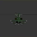 Green Military Helicopter Model With Detailed Rotors And Crafted Design