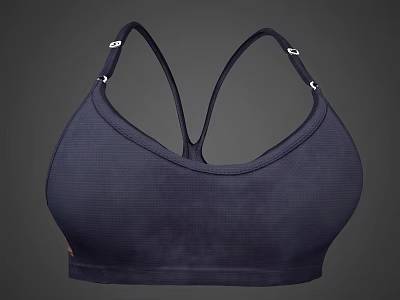 Dark Sports Bra With Mesh Texture And Adjustable Straps Design 3d model