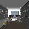 Modern Gaming Entertainment Room With Dual Monitors Gaming Chairs Purple Lighting And Wall Accessories