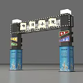 Event Entrance Arch for Beer Courtyard with Lights Decorations and Pillars