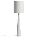 Modern Floor Lamp with Linen Lampshade and Walnut Wooden Stand