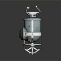 Industrial Cylindrical Equipment With Top Pipes Stable Base And Control Panel