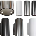 Modern Kitchen Fixtures Featuring Black Stove Tops White Stainless Steel Range Hoods and Storage Racks