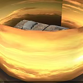 Ancient Carriage Components 3D Model With Wooden Crates Wheels Cloths And Scrolls