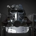 Steampunk Mechanical Clothing With Metal Helmet Gear Design And Industrial Style Elements