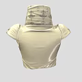Ivory High Collar Vest With Ornate Patterns And Decorative Button Details