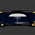 Sleek Blue Racing Car With Streamlined Design And Red Yellow Accents