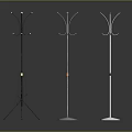 Modern Floor Standing Hanger with Three Different Designs and Black White Blue Bases