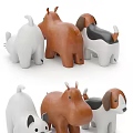 Soft Plush Stuffed Animal Toys In White Brown Black White Dog Bear Shapes
