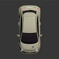 Stylish Cream Compact Car With Black Roof Round Headlights Blue Stripe And Silver Alloy Wheels