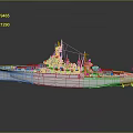 White Warship Model With Detailed Superstructure Antennas And Deck For Display Or Collection