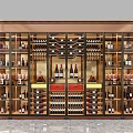 Elegant Modern Wine Cabinet With Glass Doors Gold Tone Frame And Multiple Wine Shelves