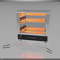 Electric Countertop Oven With Two Tiered Racks Heating Elements Transparent Door And Grill Accessories