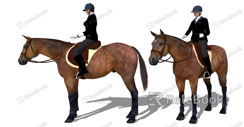 European horse riding figure model