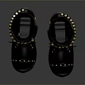 Black Lace Up Military Style Boots With Bullet Belt Decorations And Thick Soles