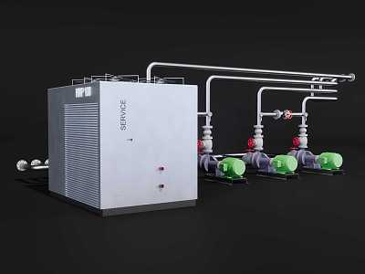 Air source heat pump air energy fire pump 3d model