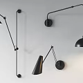 Modern Black Metal Wall Lamps With Adjustable Arms And Minimalist Design