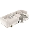 Modern Multi Seat Sofa Design With Soft Pillows Blanket And Color Options