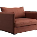Cozy Brown Single Sofa With Modern Fabric Design And Comfortable Armrests 3d model