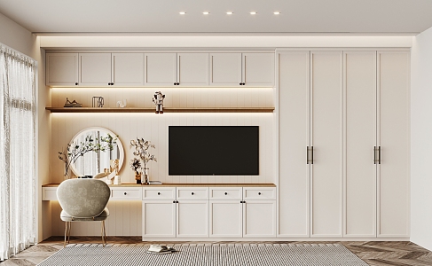 French Dresser Wardrobe TV Cabinet Integrated Cabinet Dresser Wardrobe TV Cabinet Integrated Cabinet 3d model