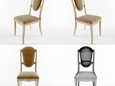 Elegant Dining Chairs With Upholstered Seats And Wooden Frames In Classic And Modern Designs 3d model