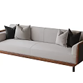 New Chinese-style double sofa in-line sofa 3d model