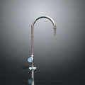 Stainless Steel Curved Spout Single Handle Faucet Hardware Tool with Base