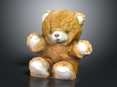 Modern Home Furniture Adorned With Brown Sitting Teddy Bear White Paws And Ears 3d model