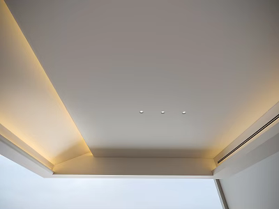 Modern Minimalist Ceiling Design With Recessed Lights And LED Strip Lighting 3d model