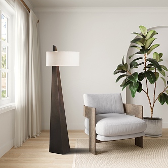 NOVA single sofa floor lamp potted plant 3d model