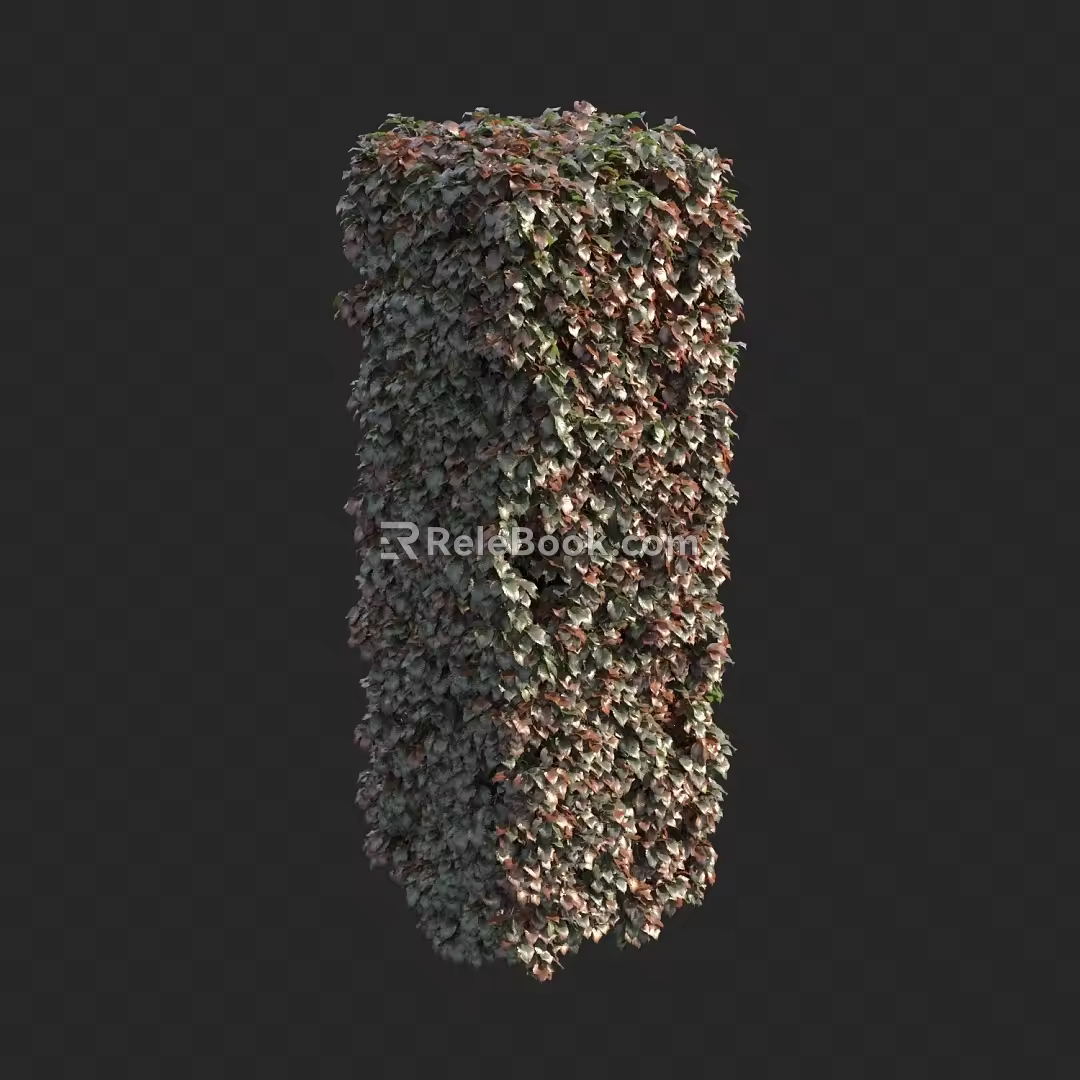 square hedge shrub 3d model